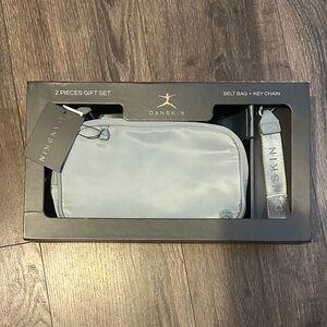 NWT Danskin light teal color Belt Bag and Key Chain Set